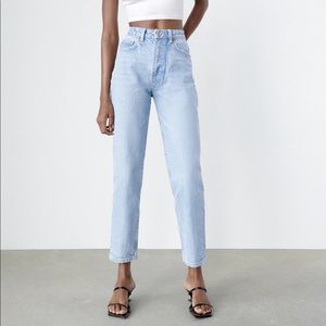 Zara Classic Mom Fit Jeans Ankle Length